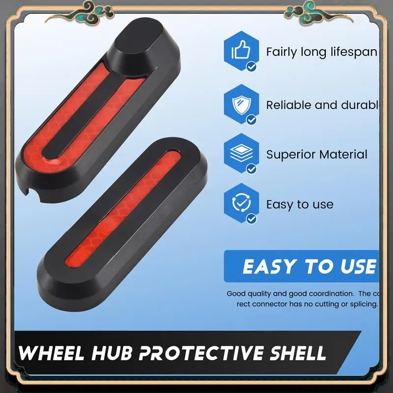 

M45K-For Xiaomi M365 Electric Smart Scooter Wheel Hubs Cap Protective Shell Case With Sticker Decals Skateboard Replacement Part