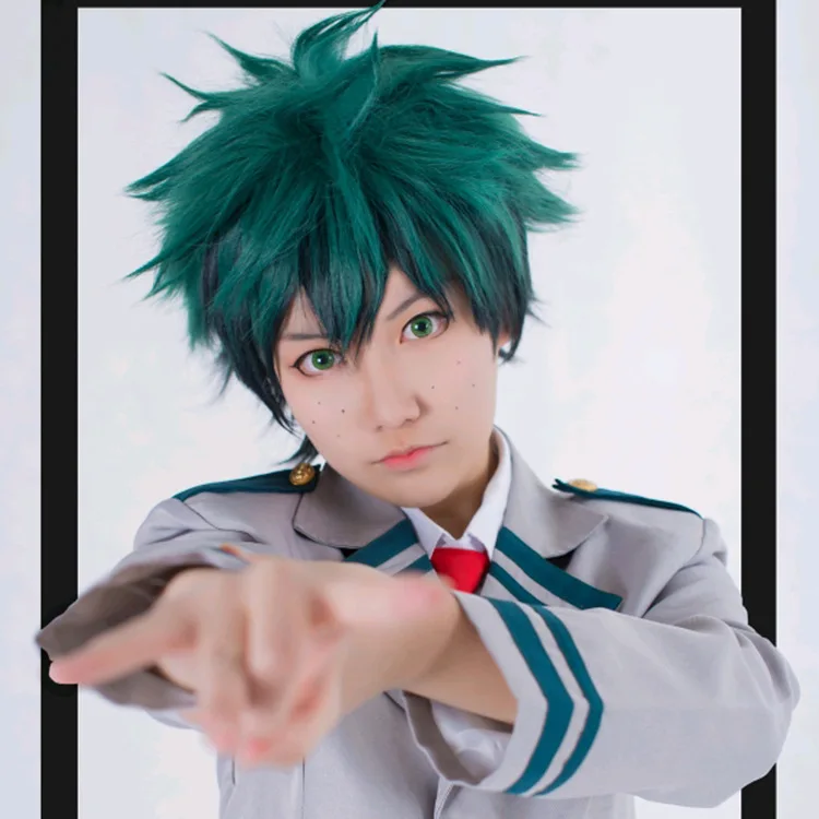 

Mijn Hero Academia Izuku Midoriya Pruik Boku Geen Hero Academia Academy Cosplay Haar Izuku Midoriya Deku Pruik + pruik Cap