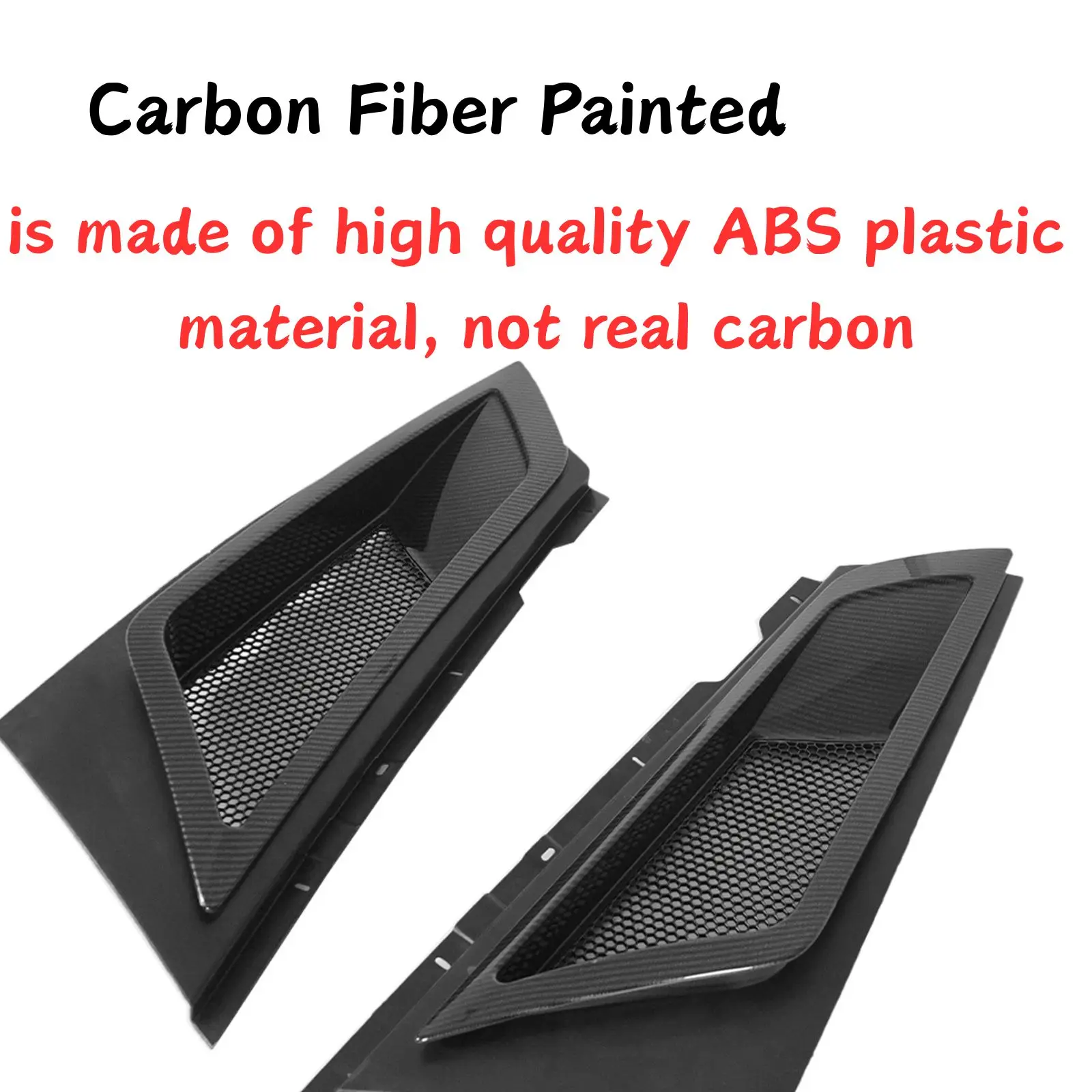 Front Fender Vents For Chevrolet Corvette C6 Z06/GS/ZR1/Base 2005-2013 Glossy Black Scoop Carbon Fiber Painted Car Accessories