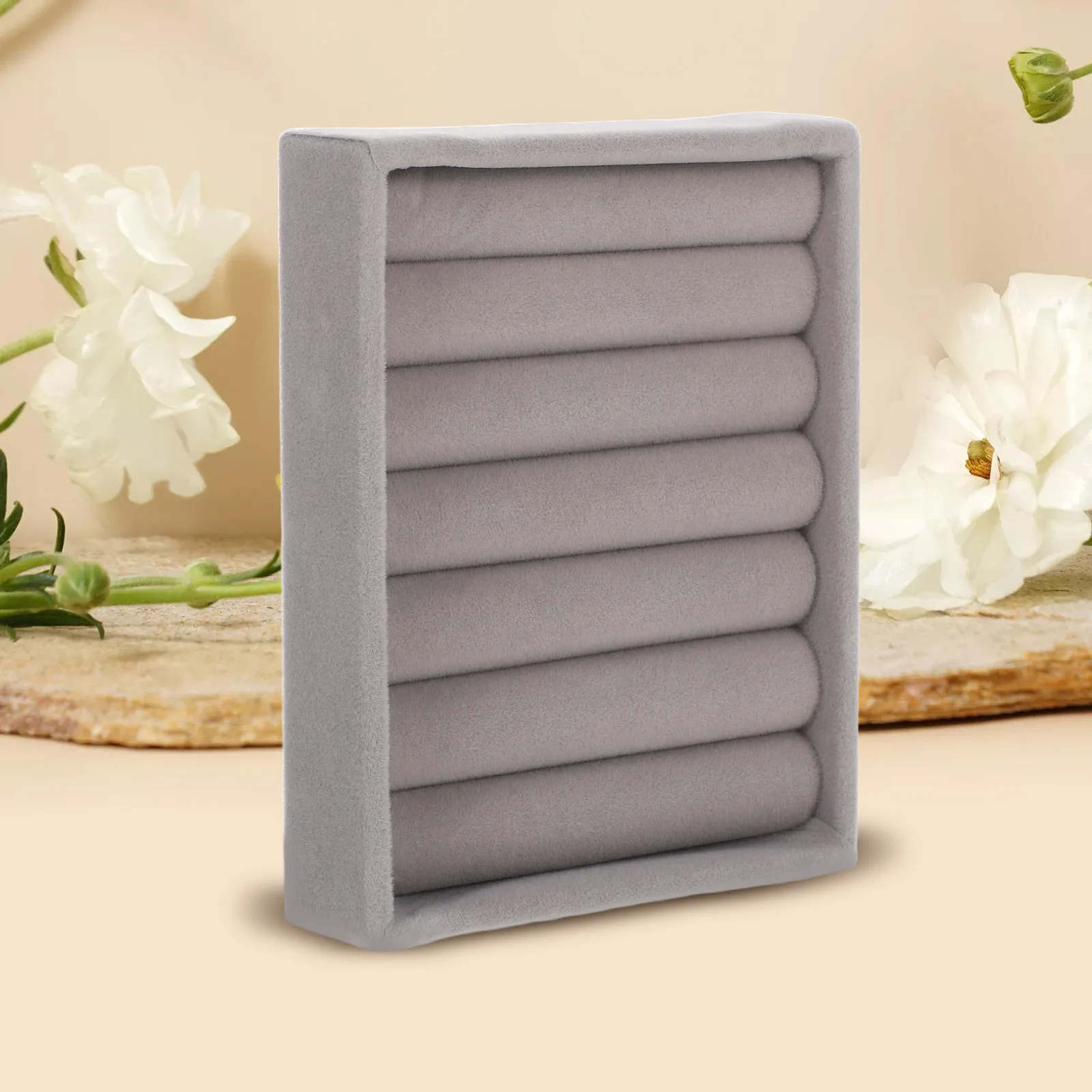 2 قطعة منظم خواتم للنساء صينية عرض المجوهرات تخزين مدمج مبطن ناعم لأقراط الخواتم إكسسوارات صغيرة مجوهرات