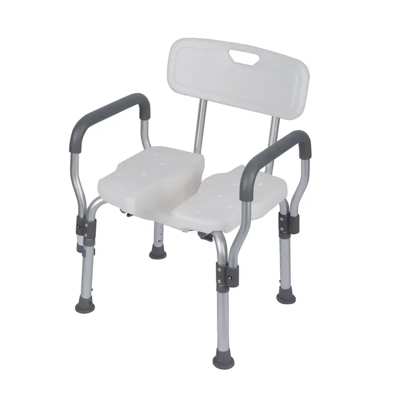 Adjustable Shower Chair with Backrest Non Slip Bath Seat for Elderly Disabled Home Care Bathroom Safety Aid Rehabilitation