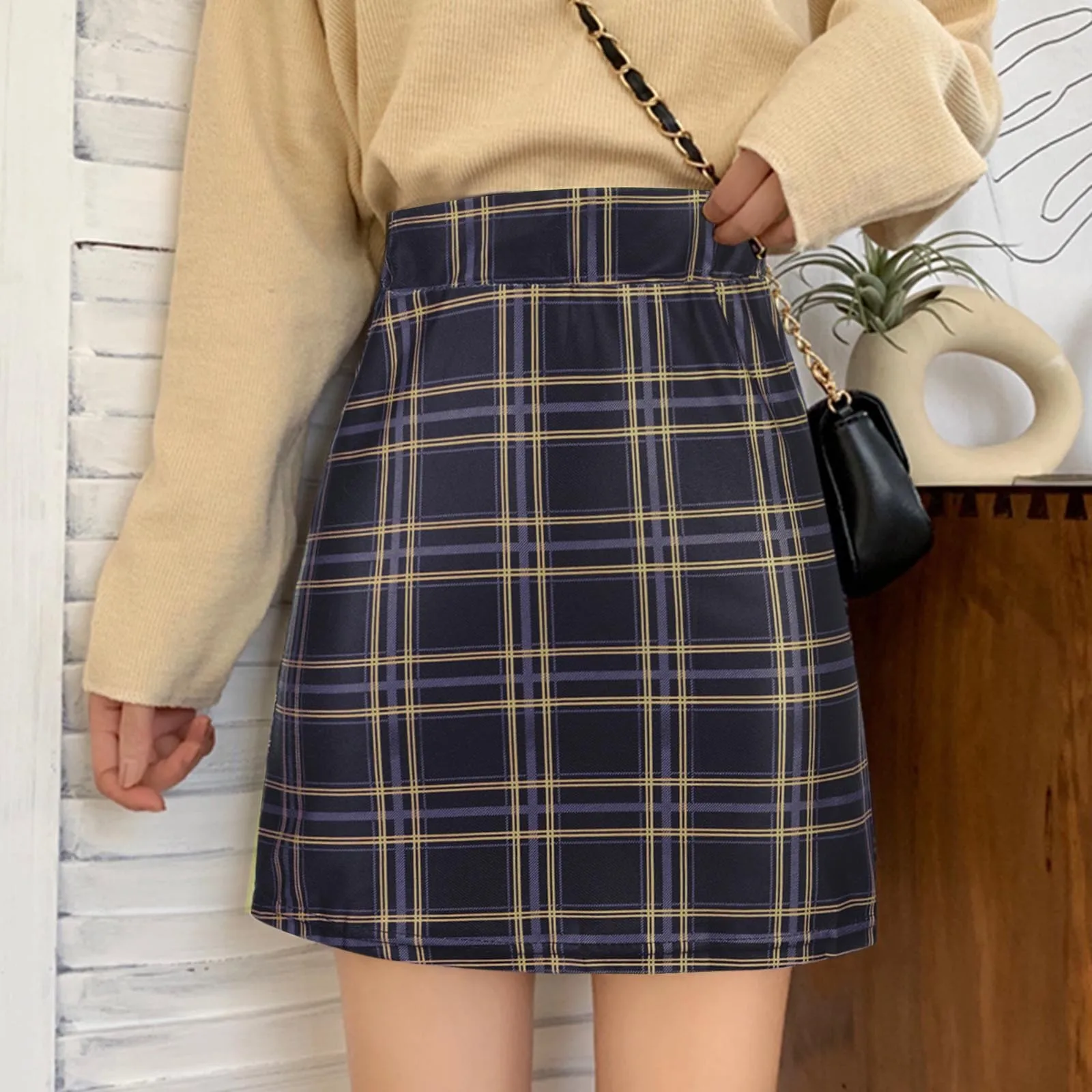 2023 Skirts Women Retro Plaid Summer Mini Skirt A-Line Ulzzang High Waist Students New Arrival Fashion Girls Female Stylish