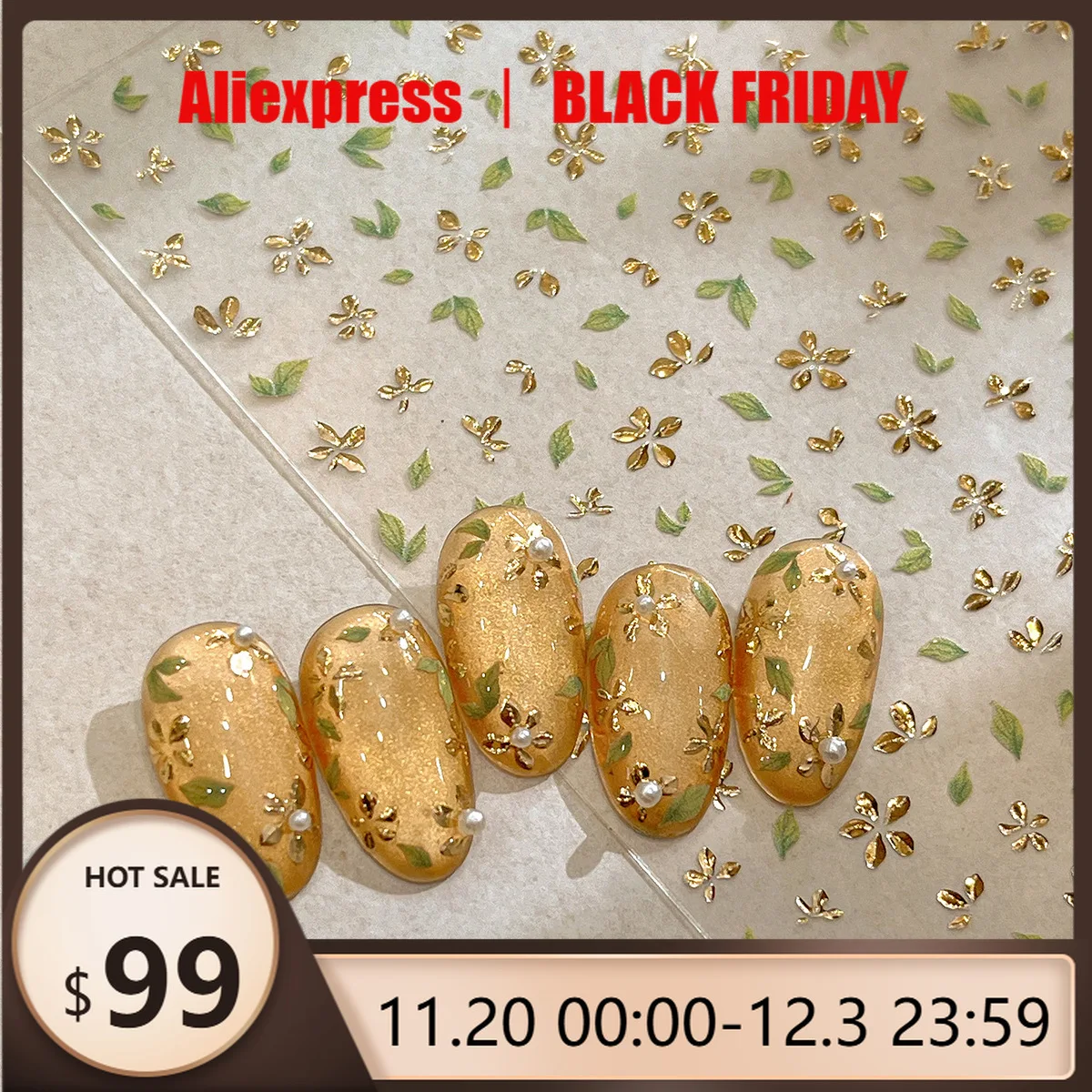 

5D тисненные наклейки для ногтей с романтическими цветочными узорами и звездами из золотой фольги, используемые для украшения ногтей и 3D-наклеек