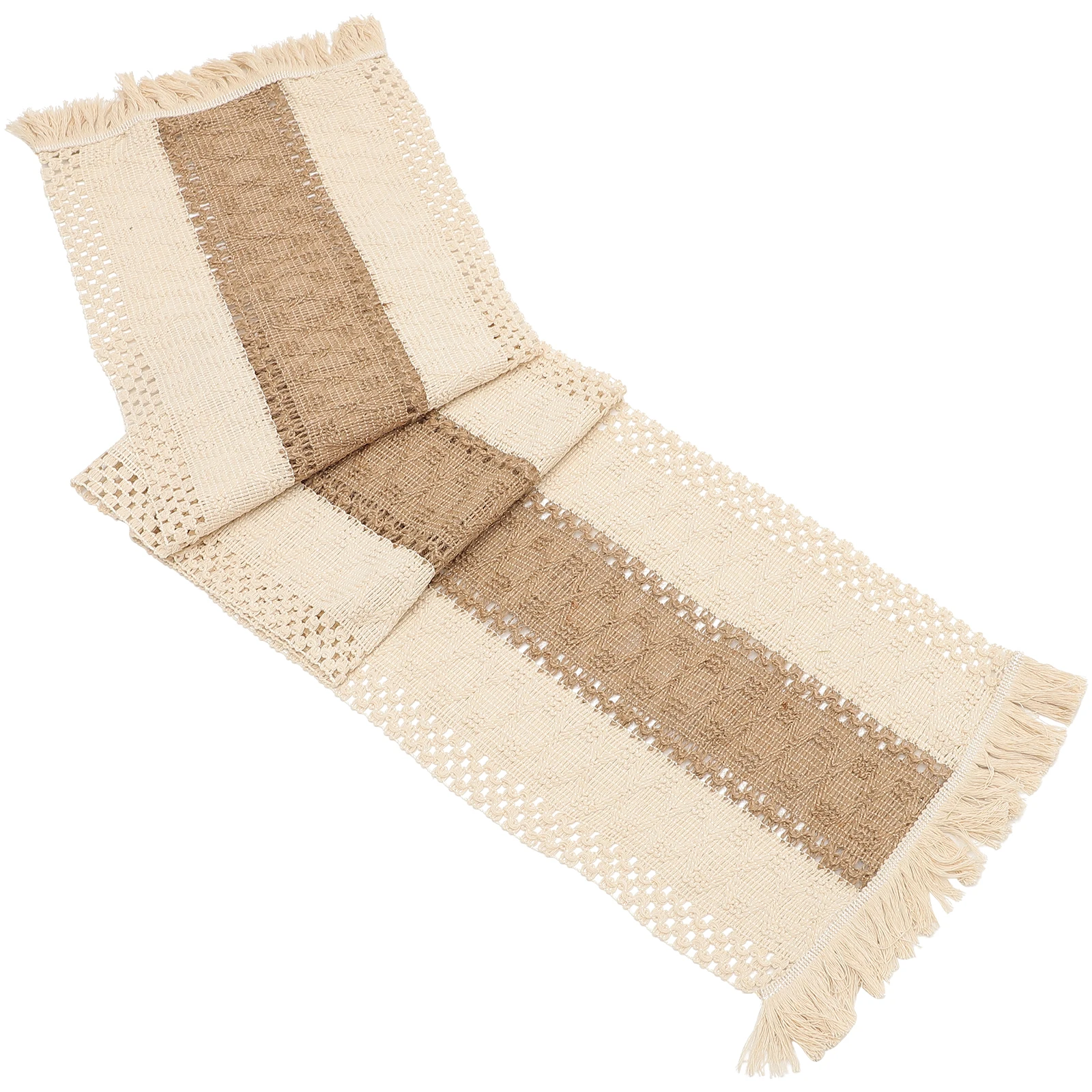 

Linen Cotton Table Runner Fringed Tree Striped Rectangular Square Circular Wedding Banquet Holiday Home Tablecloth Cover Decor