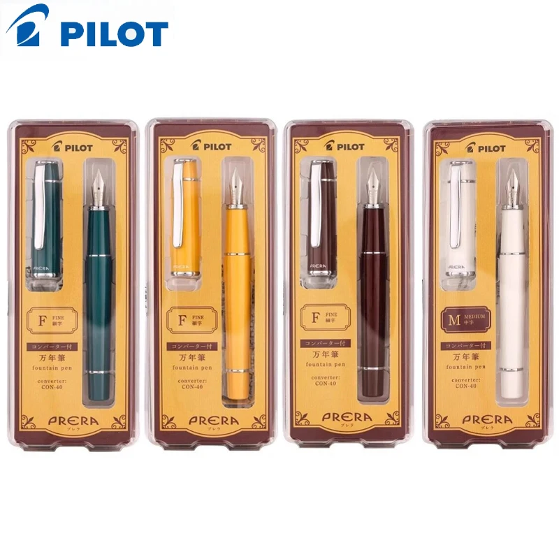 

Pilot Luxury PRERA Resin Fountain Pen Set Japanese Stationery with Ink Converter M/F Nib Smooth Writing Office Business Gift Pen