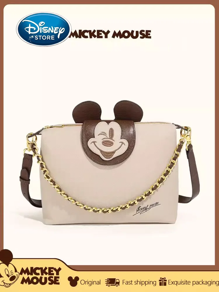 Disney Mickey PU Leather Underarm Bag High Capacity Portable Shoulder Crossbody Bag For Female Commuters