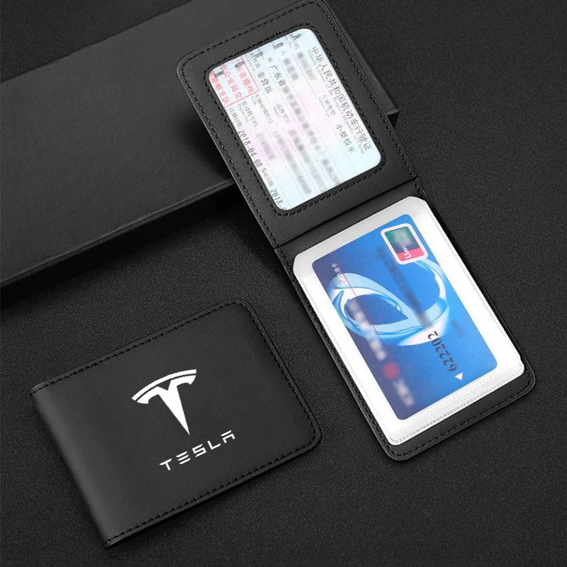 

Car License Credit Card Business Card Holders Organizer Purse Wallet For Tesla Model 3 Y S X 2021 Roadster Cybertruck Juguete