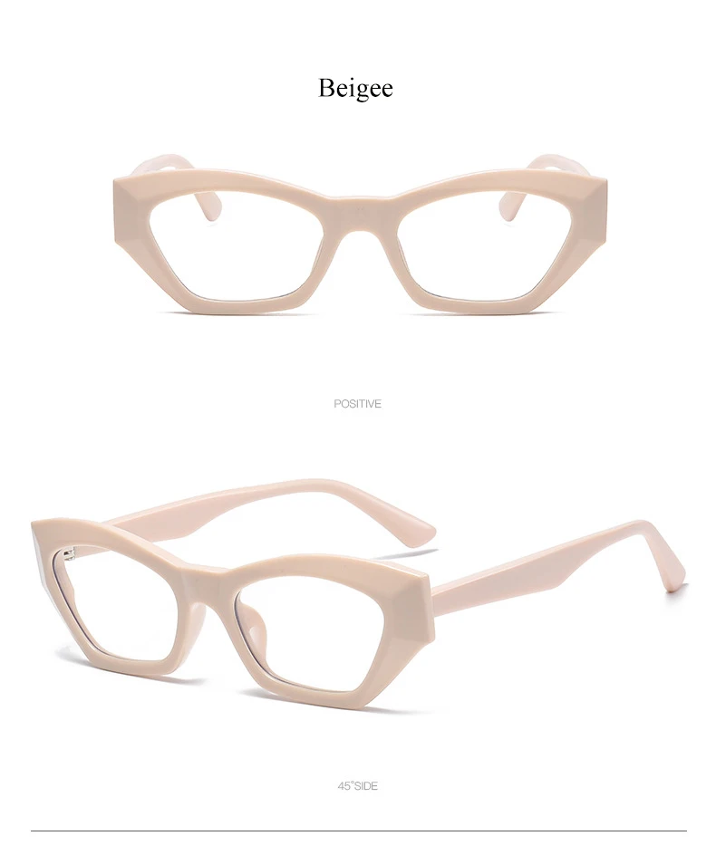 Sexy schwarze Brille Rahmen Frauen Katzenauge transparent große Brille Rahmen Mode Luxus optische Computer Brillen Spektakel – Detail 9
