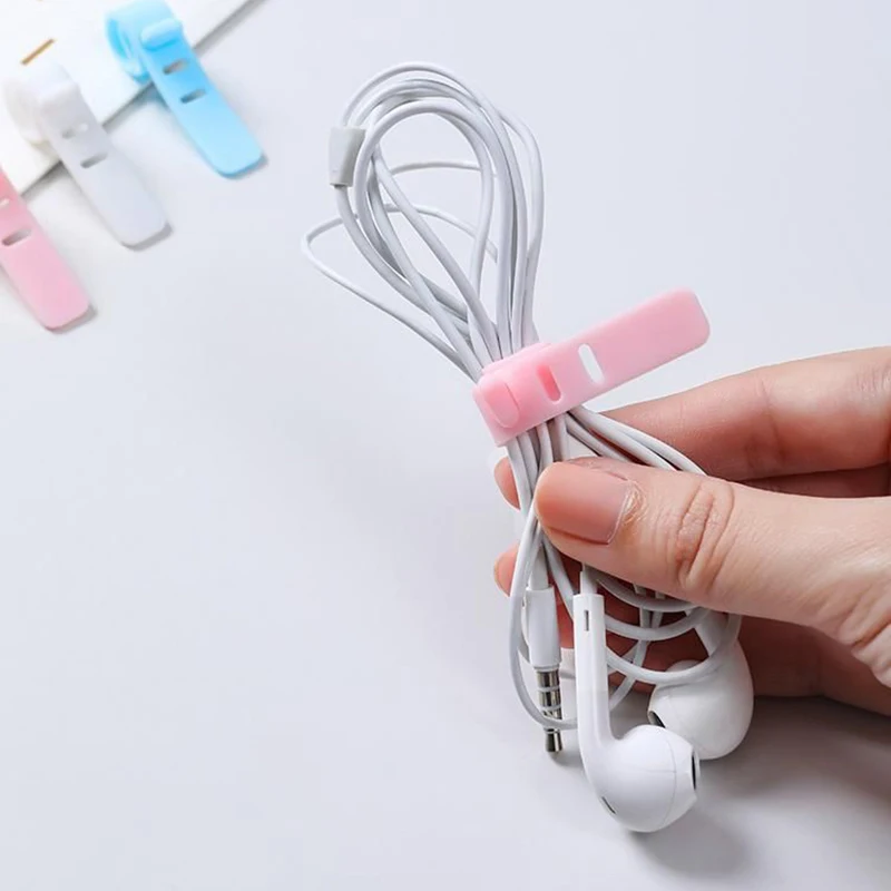 9cm Extra Long Winder Reusable Silicone Fastening Cable Strap Tape Soft Wire Organizer Management Earphone Date Cable Tie Cord