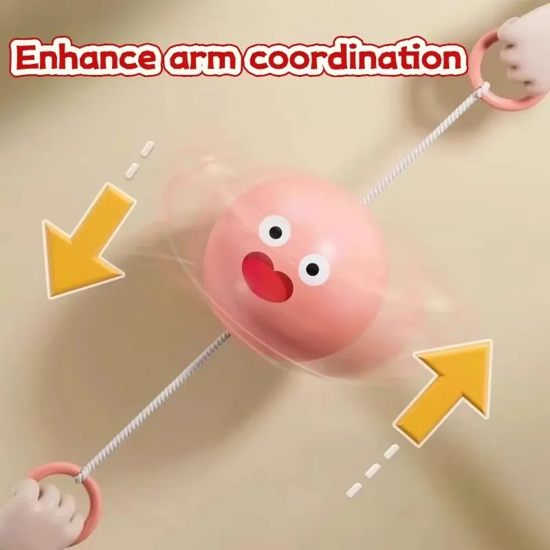 Luminous Whistle Ball Children's Rotating Flash Flywheel Puzzle Pulling Rope Childhood Creative Stress Relief Work out Toy