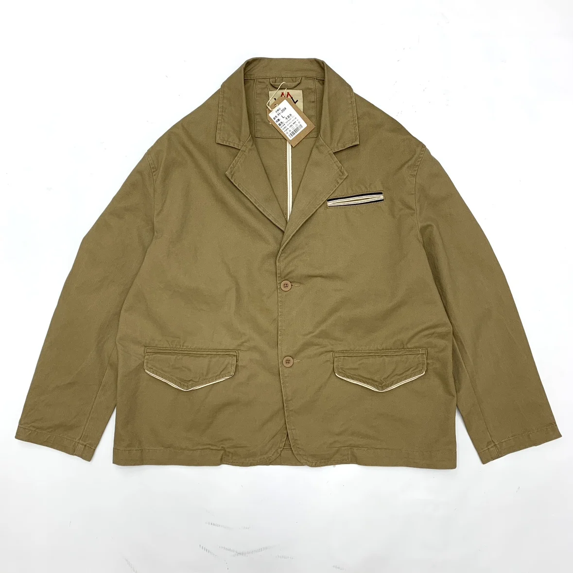 

Осень 2024, новый японский винтажный короткий пиджак с отложным воротником, мужской модный однорядный повседневный пиджак из 100% хлопка с пряжкой