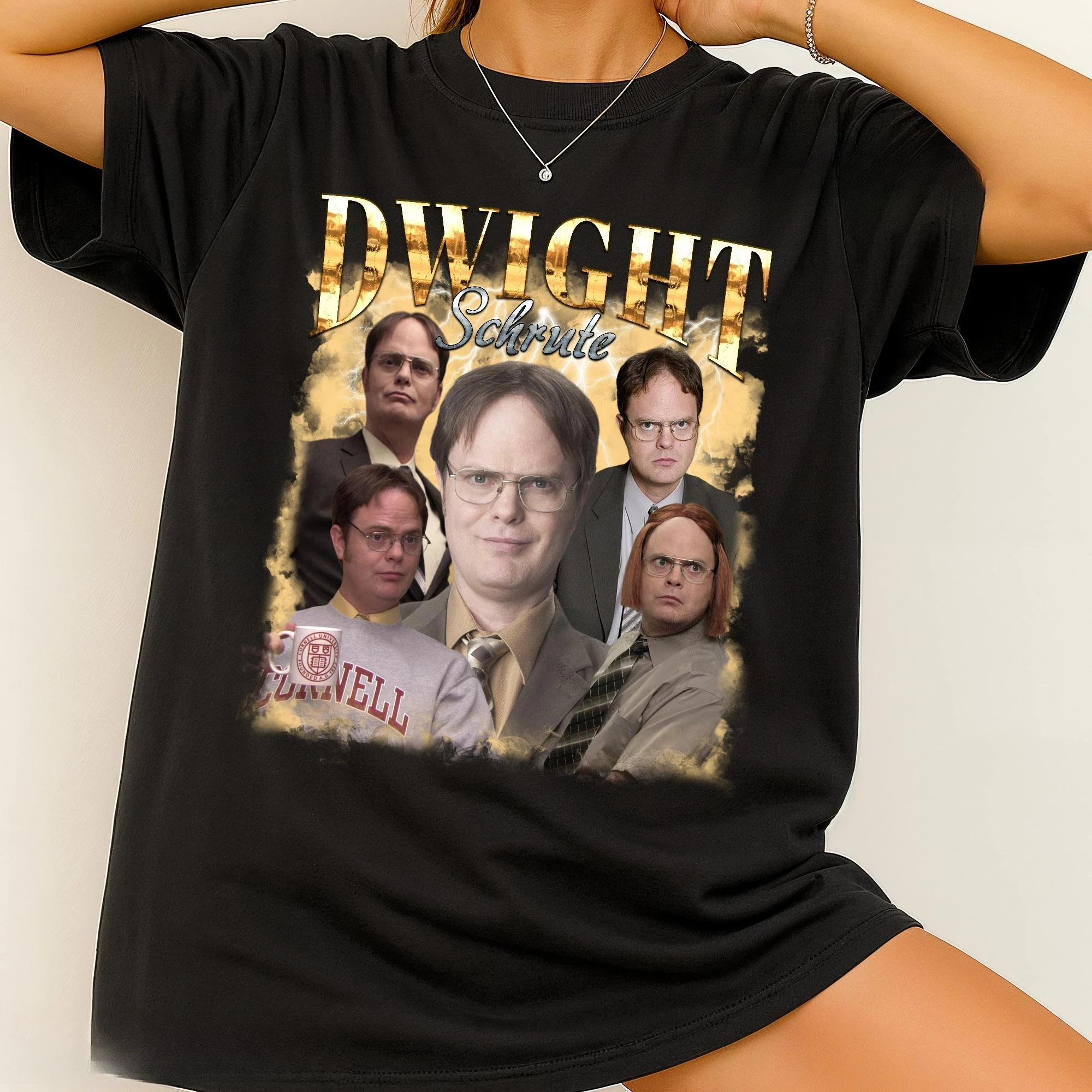 Dwight Schrute Printed T-shirt Women's Spring/Summer Fashion Trend Pure Cotton Top Neutral Round Neck Short Sleeve T-shirt
