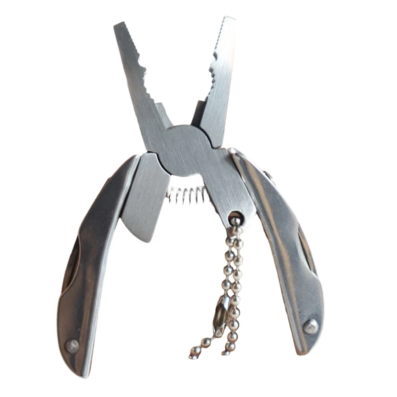 Portable Multifunction Folding Plier Metal Foldaway Cutter Keychain Screwdriver Tortoises Back Pliers Portable Pocket Tool