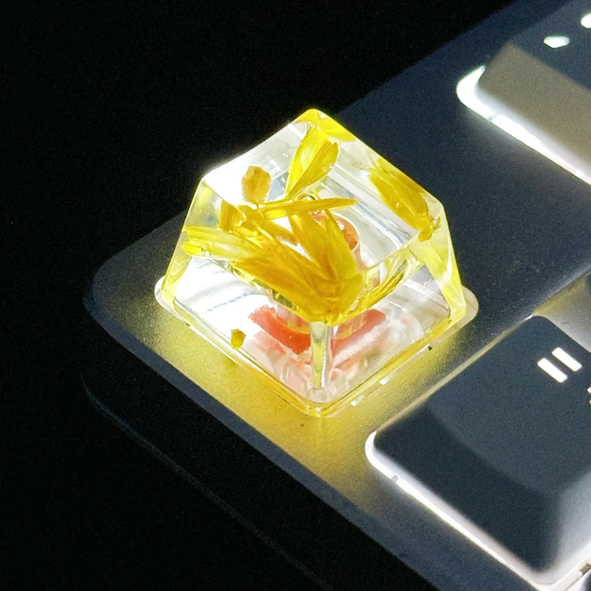 Personalized Translucent Wheat Spike Keycap Small Fresh Resin Dried Flower Keycaps Suitable for Cross-axis Mechanical Keyboard