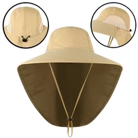 New Print Logo Men Wide Brim Fishing Hat Neck Cover Sun Protect Quick Drying Hiking Caps Outdoor Women Uv Protection Panama Cap - Image 5