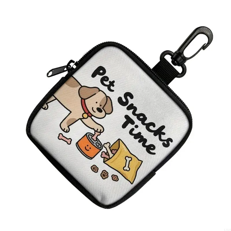 L43A Dog Treat Pet Training Hand Freely Dog Walking Bag with Carabiner,Pet Feed Snacks Reward Pocket for Outdoor
