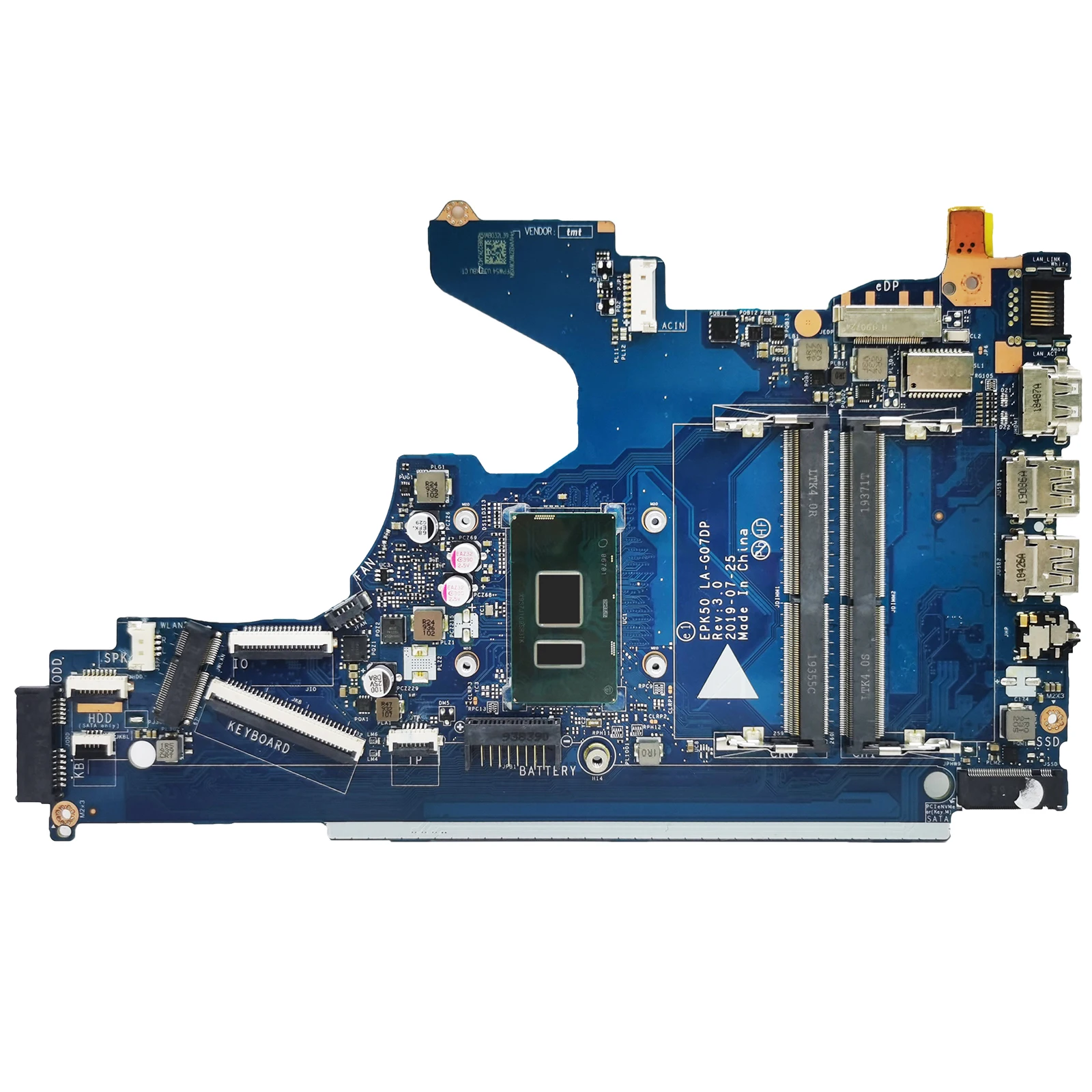 For HP Pavilion 15-DA 15T-DA 250 G7 Laptop Motherboard EPK50 LA-G07DP L20373-601 i3-7020U SR3LD DDR4 TPN-C135 Mainboard