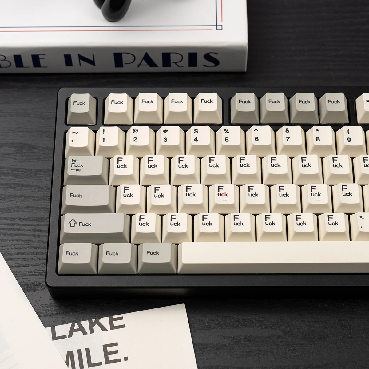 144 toetsen Vintage Grijs FK Mechanisch Toetsenbord Keycap PBT Sublimatie Complete Set Cherry Profiel voor Gaming Toetsenbord Key Caps