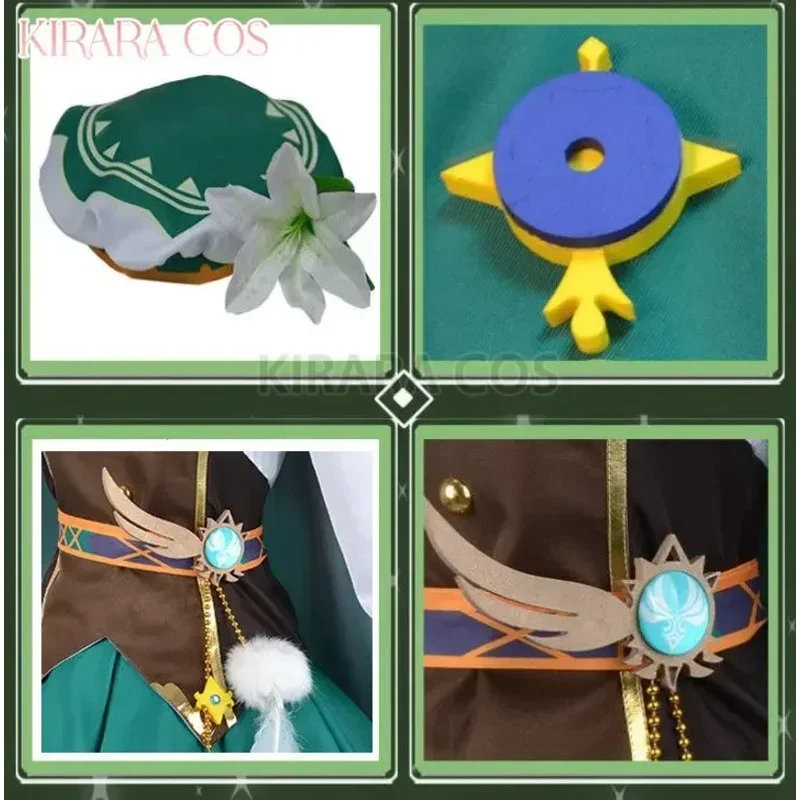 帽子付きの女性のコスプレ衣装,ゲームのインパクト,衣装,ドレス,m17