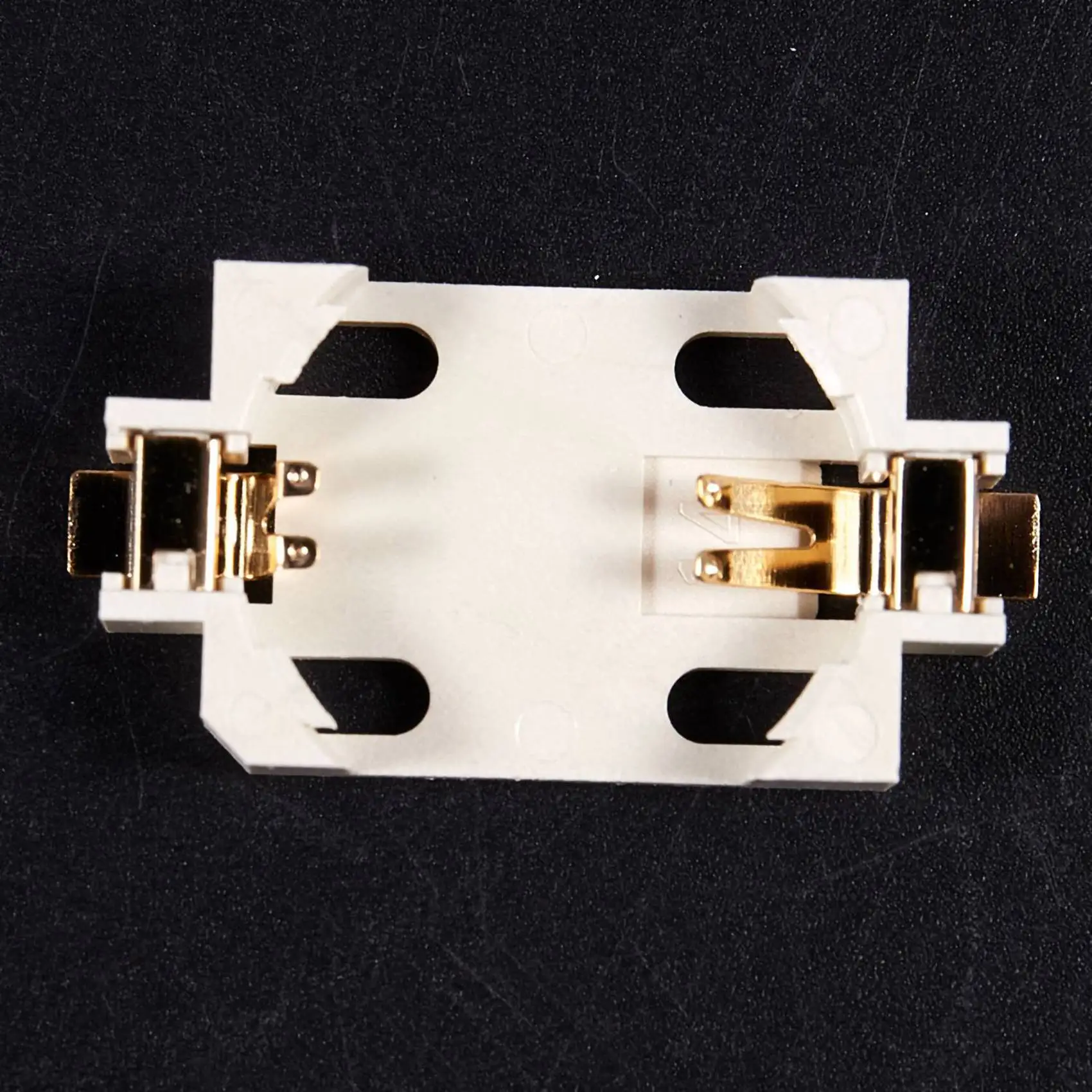 LJL 5X soporte de enchufes de batería de litio de botón de celda CR2032 de plástico y 20 piezas carcasa blanca CR2032 soporte de batería de botón de celda SMD