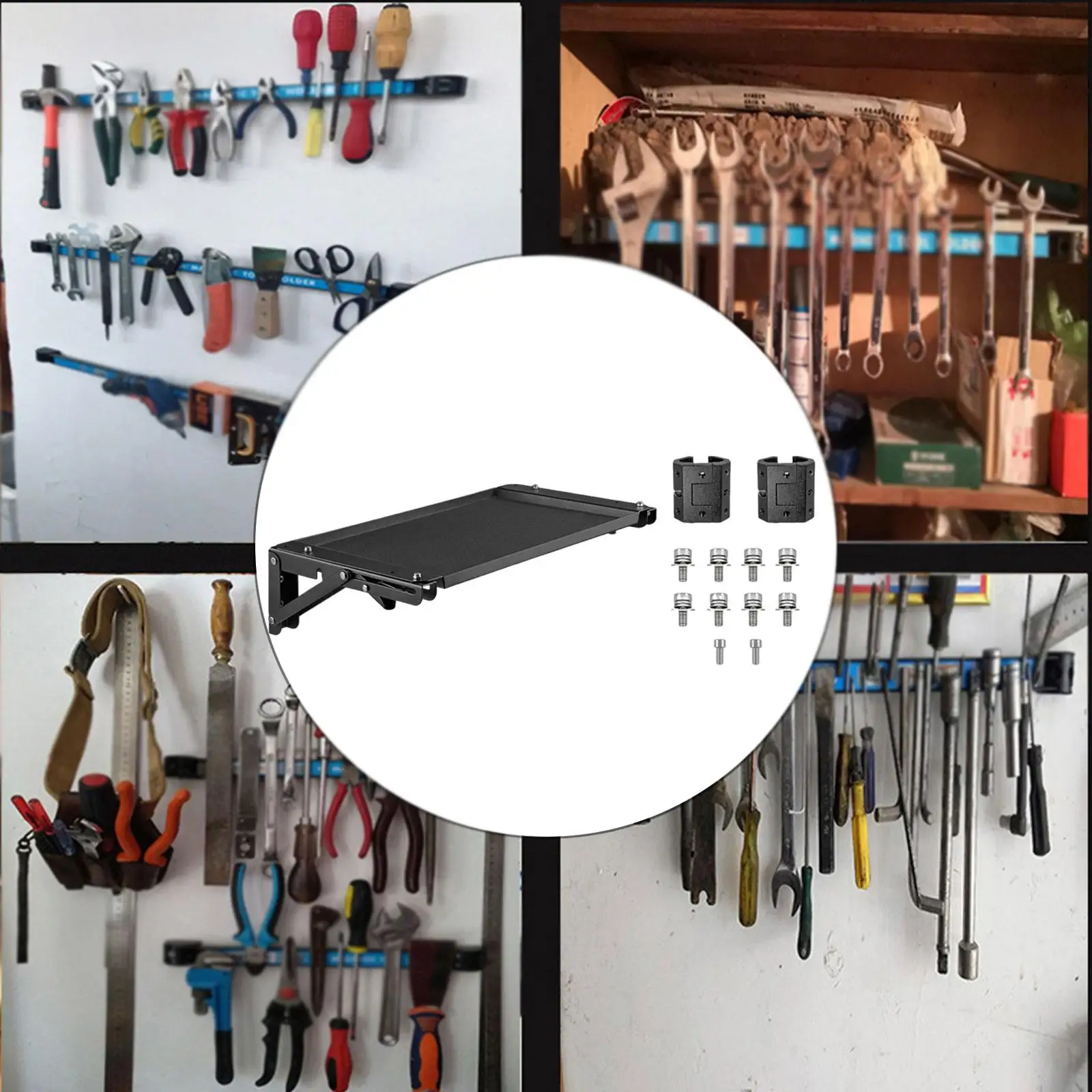 ถาดใส่เครื่องมือแม่เหล็กแบบพับได้พรีเมี่ยมติดตั้งอุปกรณ์เสริมที่ใส่เครื่องมือได้อย่างง่ายดาย