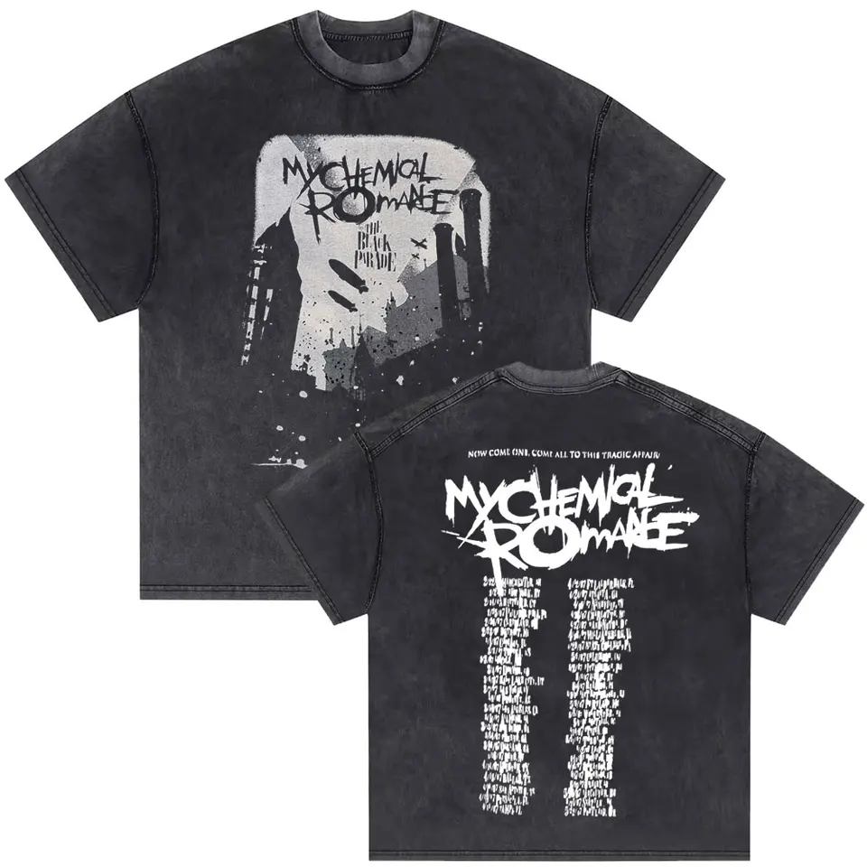 Washed Vintage My Chemical Romance 2007 Tour T Shirt Men Women