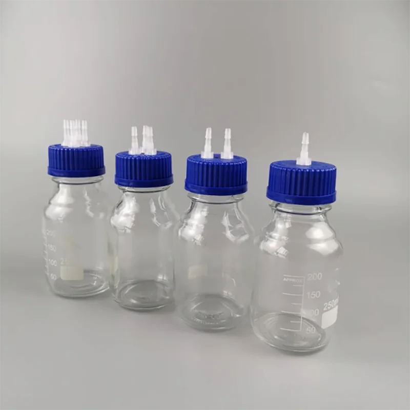 Waste liquid buffered negative pressure suction bottle blue cover glass rehydration fermentation sampling non-washing bottle