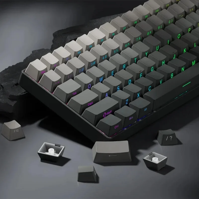 

133Keys Premium PBT Keycaps Set Double Shot Side Print Glow Through MX Switch Compatible for RGB Gaming Mechanical Keyboard