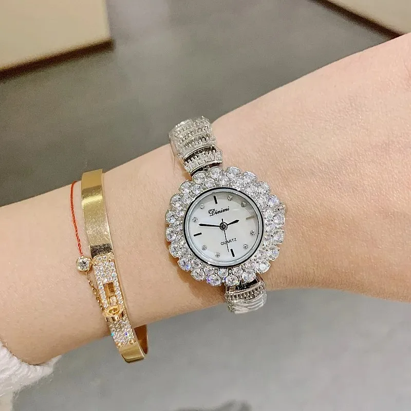 

Новинка сезона 2025 года, новые женские часы Timine Full Sky Star со встроенными бриллиантами, корейская версия, женские модные кварцевые наручные часы