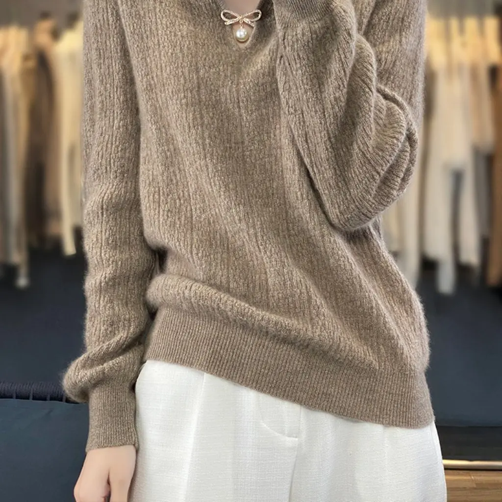 

Женская нижняя рубашка в корейском стиле, осенне-зимний шерстяной маленький свитер, пуловер, модный топ для женщин