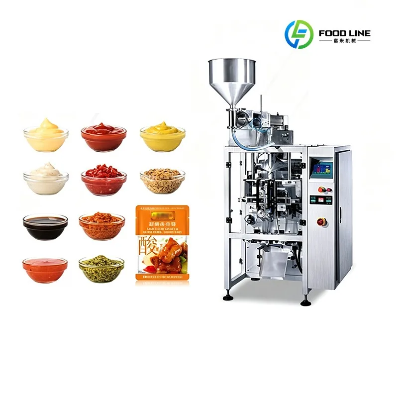 Vertical for Automatic Wrapping Film Packing Machine Sauce Paste Chili Sauce Ketchup Salad Dressing Granule Filling Customized