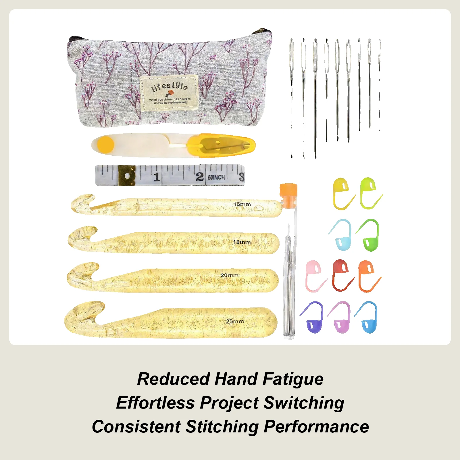 

Crochet Needle Set 4pcs Knitting Needles Kit Knitting Hooks Set Sequin crystal crochet hook DIY tools for Beginners Adults