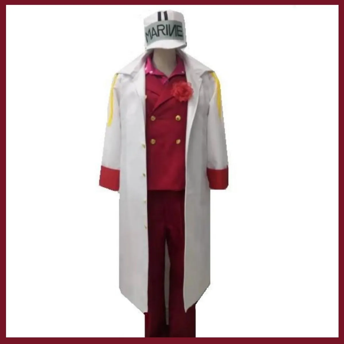 حجم كبير مخصص أي حجم أنيمي Sakazuki تأثيري حلي مشاة البحرية الأدميرال الأدميرال Akainu الزي العسكري رجل امرأة حفلة البدلة