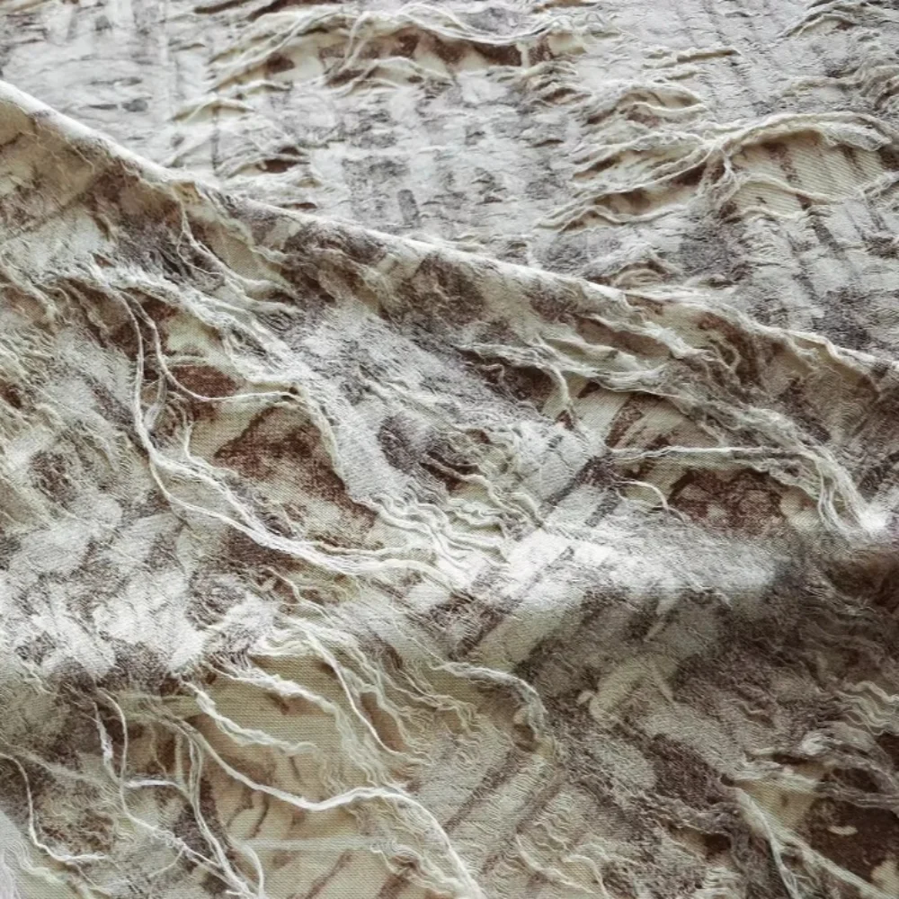 Broken Worn Out Knitted Textured Texture Fabric Dress Knitwear Clothing Designer Fabrics for Diy Sewing Cloth Material