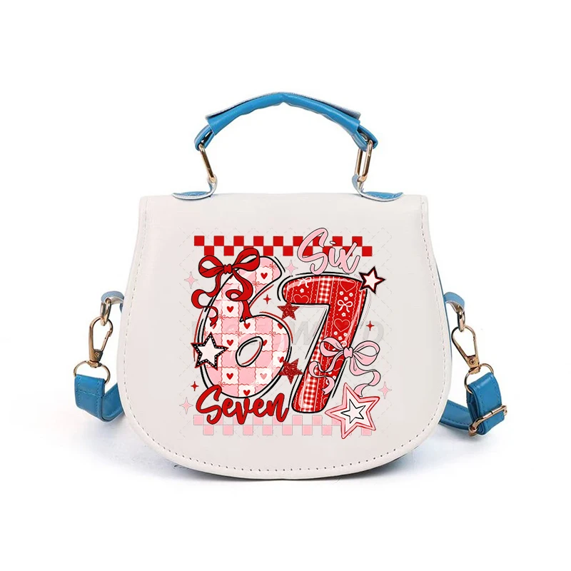 ستة سبعة حقيبة كتف عيد الحب متعة Coquette القوس 67 الاتجاه حقائب اليد النسائية موضة Xoxo هدية عيد الحب حقيبة كروسبودي للأطفال