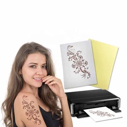 Papel A4 para tatuajes artísticos, impresoras de impresión láser para tatuajes temporales, impermeables, lavables, inyección de tinta para la piel, para mujeres y niños