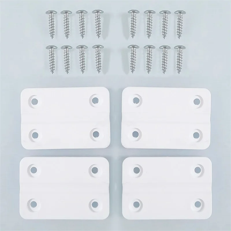 4 Stuks Witte Vervanging Plastic Scharnieren Met Schroeven Roestvrij Schroeven Onderdelen Kit Fit Voor Iglo Koelers Home Improvement Scharnieren Kit