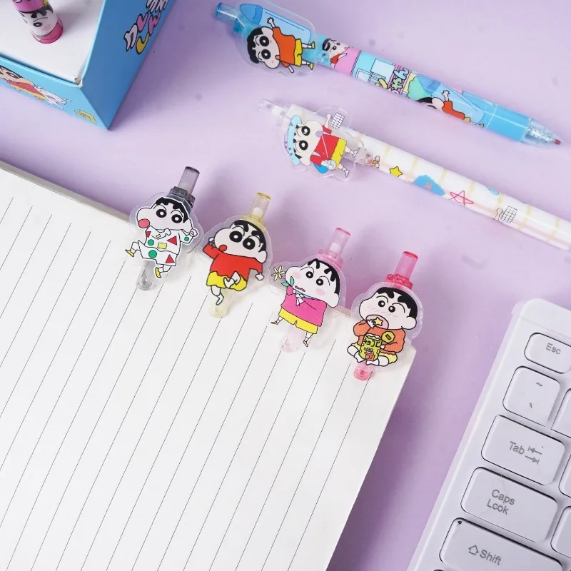 48pcs/box Crayon Shinchan Point Pen Cartoon Ink Gel Pen Ballpoint Pen School Office Student Writing Stationery Supply Girls Gift view 3