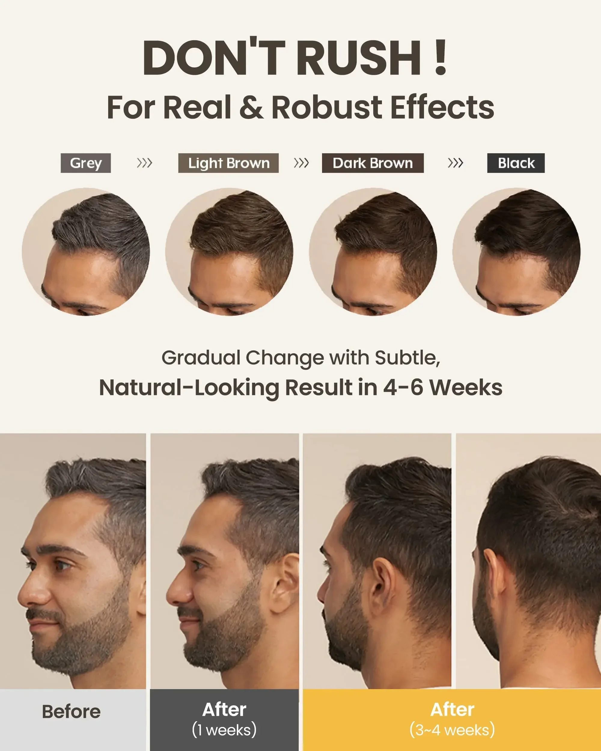 يزيل جوهر المضاد للتبييض الطبيعي النقي يزيل الشعر الرمادي ويحول الشعر الأسود من الجذور #6