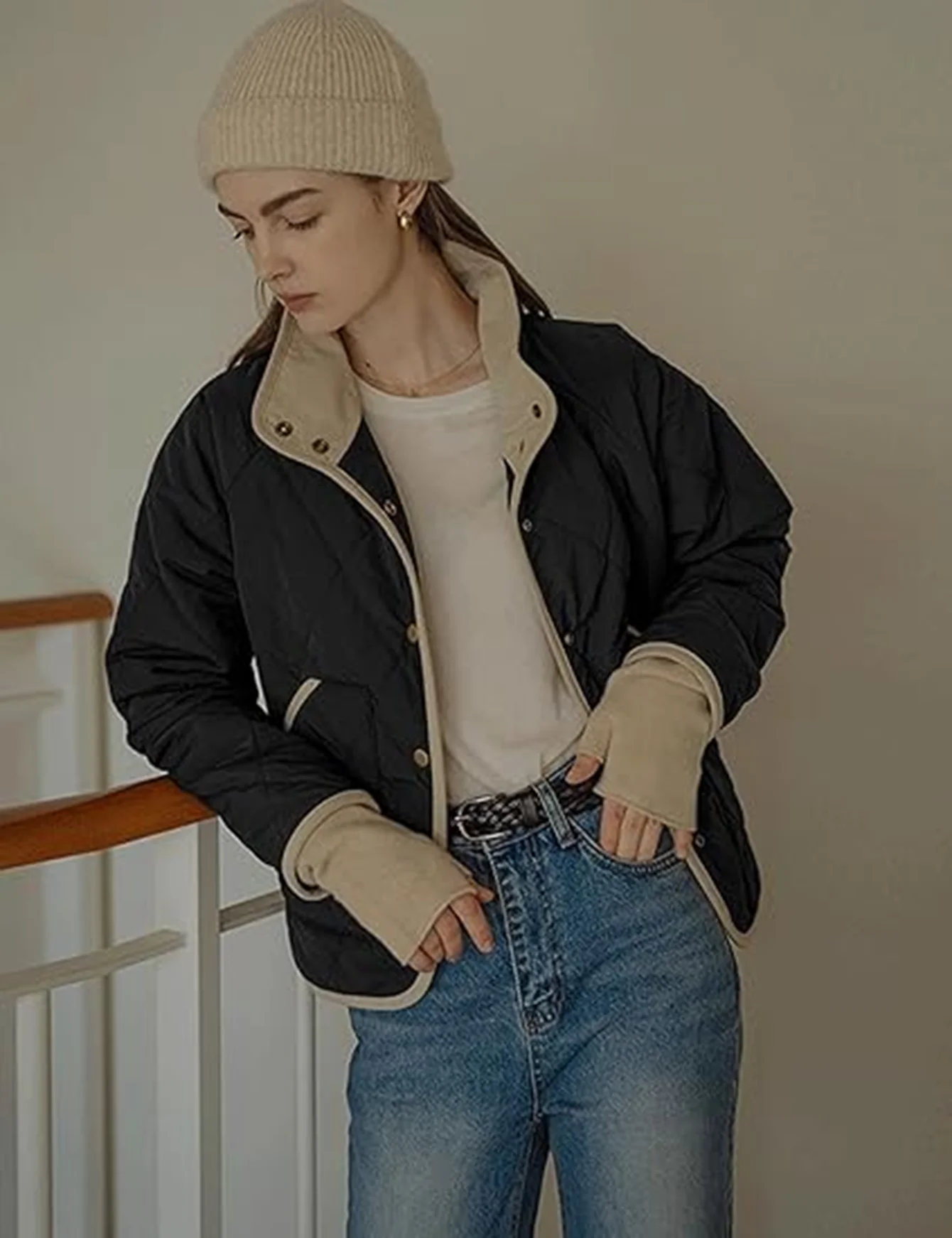 ملابس قطنية رقيقة عصرية جديدة للشتاء على الطراز الفرنسي