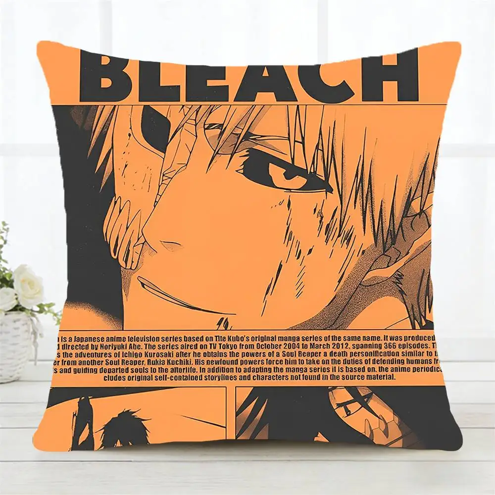 Anime Bleach Kissenbezug, modischer quadratischer Kissenbezug für Schlafzimmer, Sofa, Zimmer, Ins-Dekoration, Freizeit – Detail 4