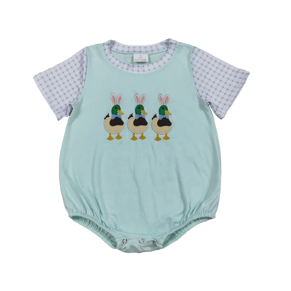 

НОВЫЕ детские комбинезоны с коротким рукавом для мальчиков с вышивкой кроликов и уток, на Пасху, в стиле охотничьих костюмов