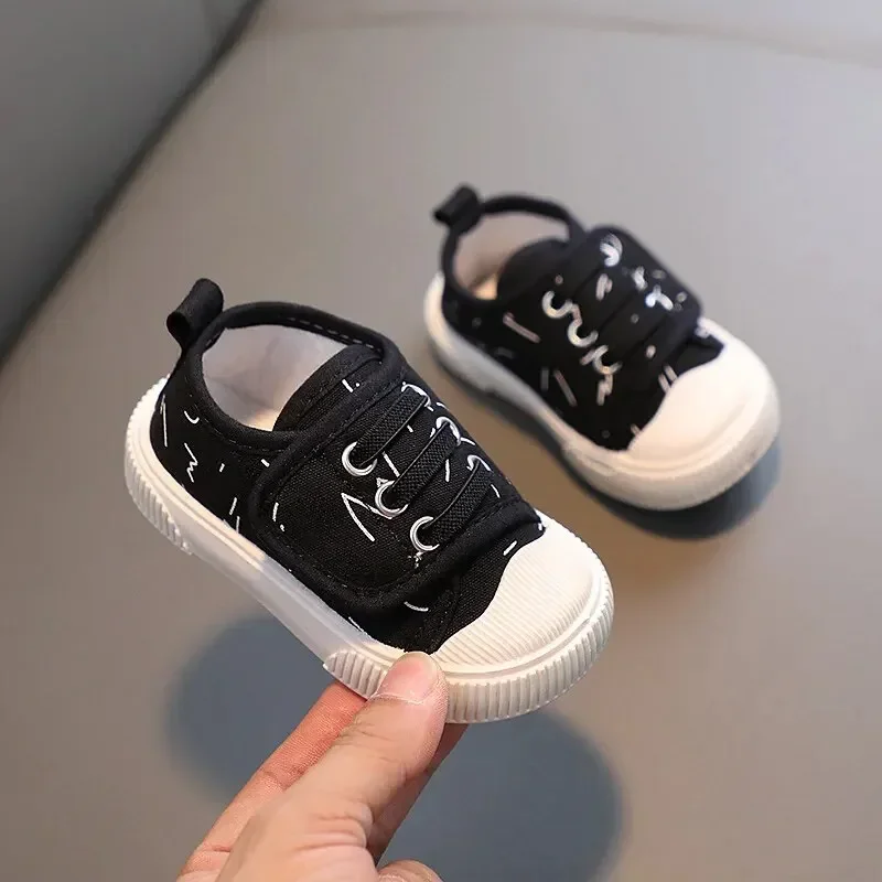 1-6 Years Old Children Canvas Shoes Spring Autumn Casual Low Cut Board Shoes Breathable Cotton Lining Anti-slip Wear Resistant