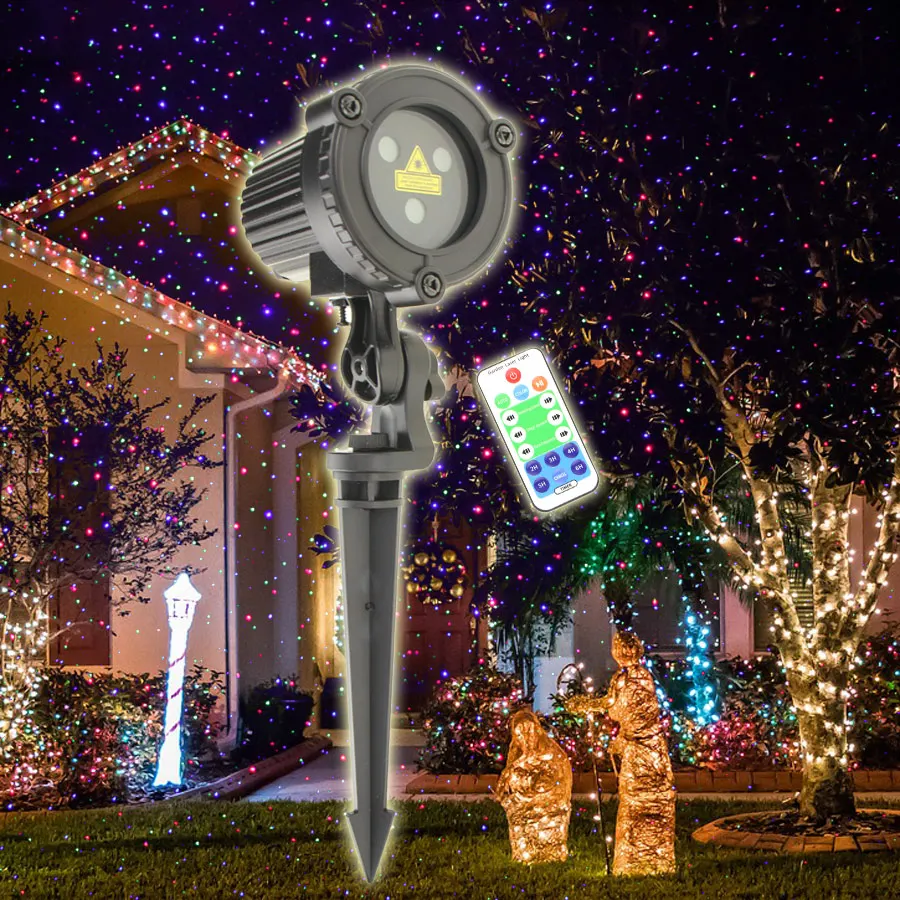 ESHINY Outdoor WF IP65 RG RGB Laser Starry Star Firefly Garden Light DJ Projector Christmas Decoration Tree House Landscape B207