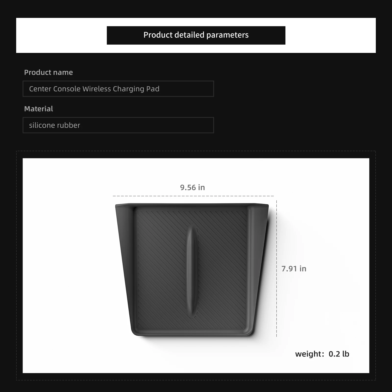 LUCKEASY for Tesla Model Y Launch 2025 Juniper Car Anti Dirt Pad Mobile Wireless Charging Anti-Slip Mats Silicone Accessiories 썸네일 6