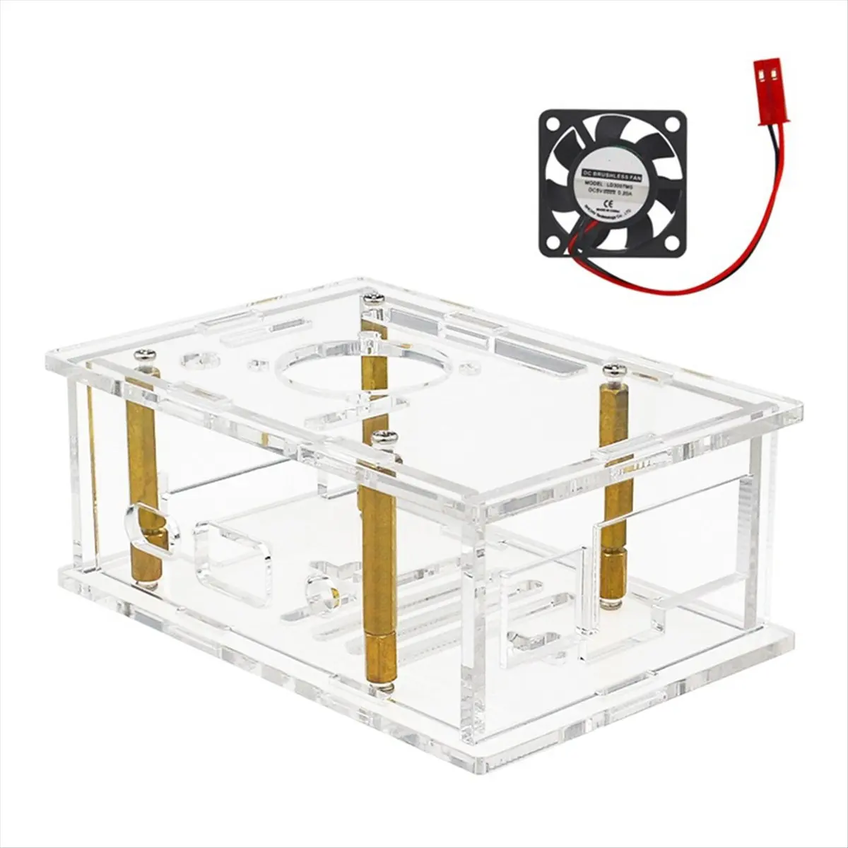 Suitable For Orange Pi 4A Case Acrylic Enclosure Transparent Shell with Heatsinks Fan