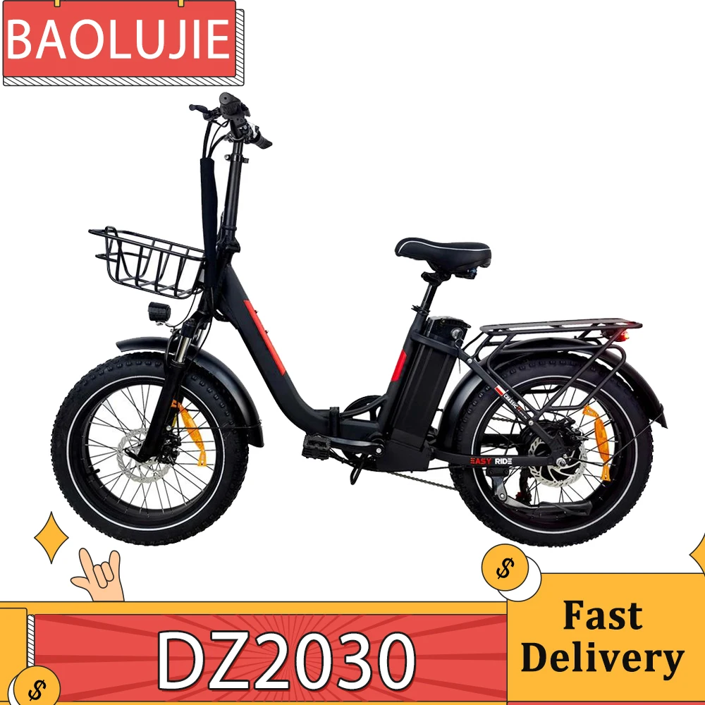 BAOLUJIE DZ2030 Electric Bike 20*4.0 inch Fat Tire E-Bike 500W Motor 48V 13Ah Removable Battery 40km/h Max Speed 35-45km Range