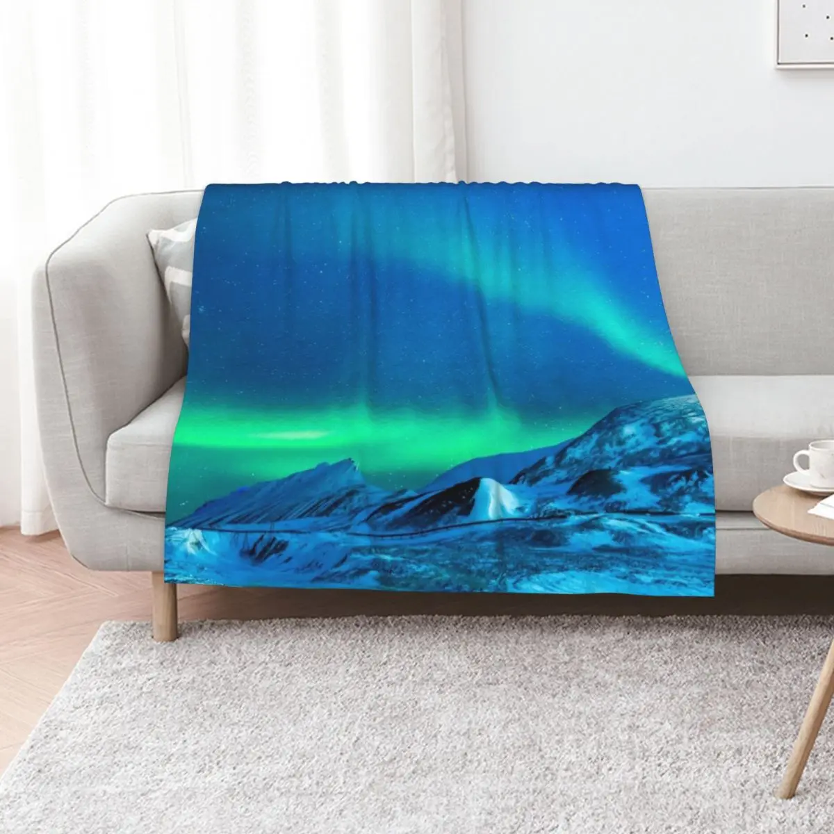 Northern lights, Alaska, Aurora borealis galaxy night sky space view bestseller Throw Blanket Weighted Furry Blankets