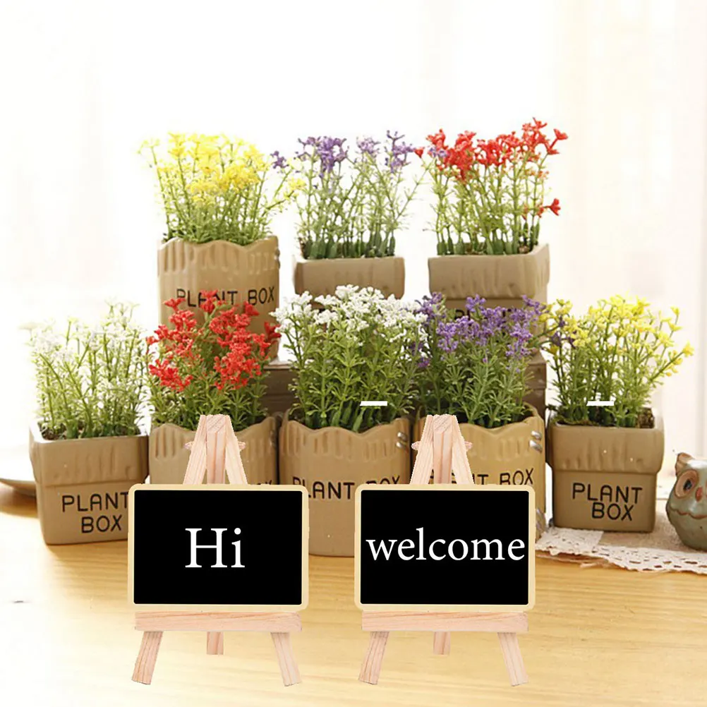

6 Pcs Small Chalkboard Signs Valentine Decor Wooden Easel Tabletop Message Board Centerpiece Blackboard Display