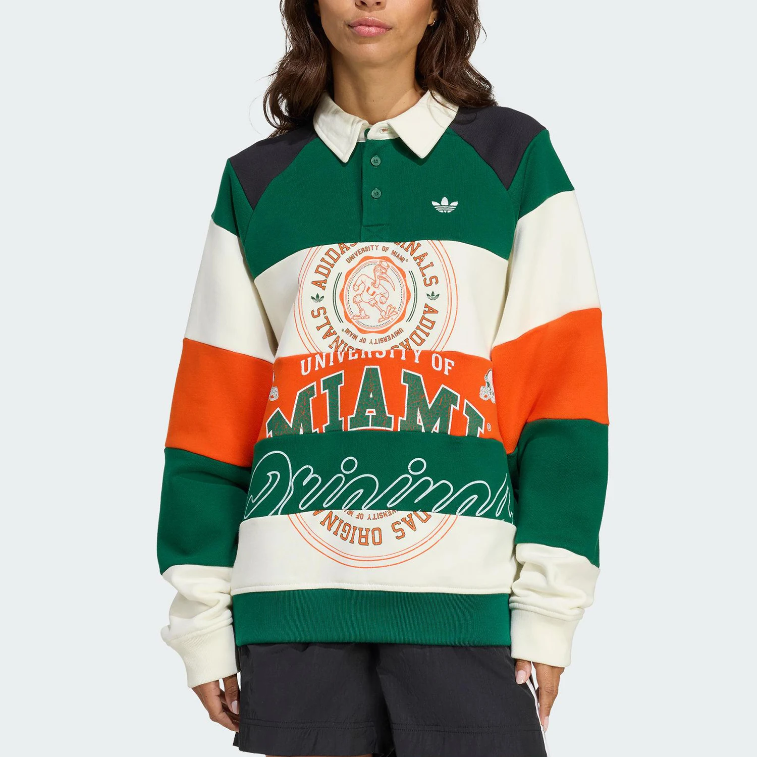 Adidas Originals Trefoil Women's Loose Patchwork Hooded Sweatshirt KF2329